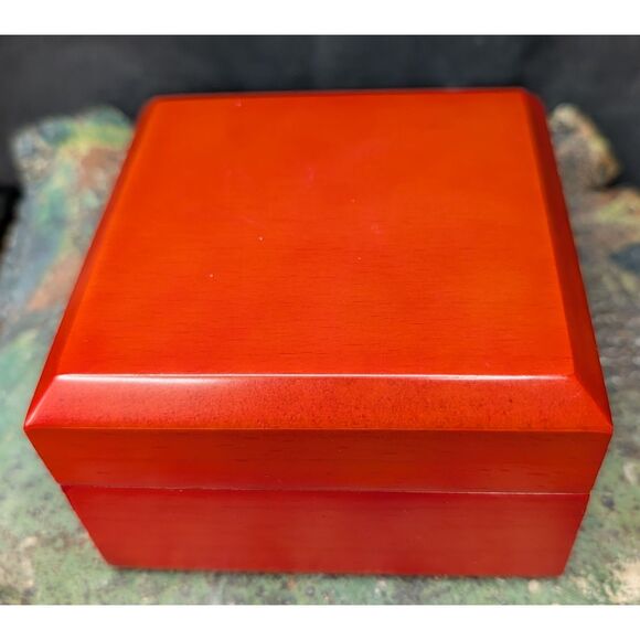 Red & Gold Bead Dangle Earrings – Gift Boxed, Vintage Look - Picture 5 of 5